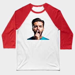 Boy with his finger on his nose Baseball T-Shirt